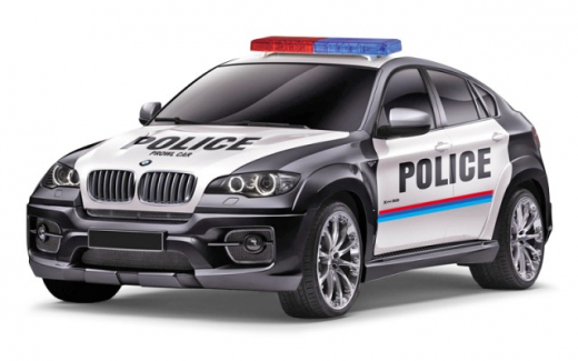 2.4 GHZ - RC BMW X6 Police Prowl Car M1:24, schwarz/wei�
